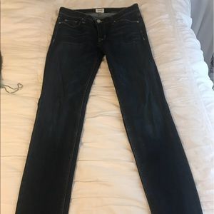 Hudson dark wash straight leg jeans. Size 27